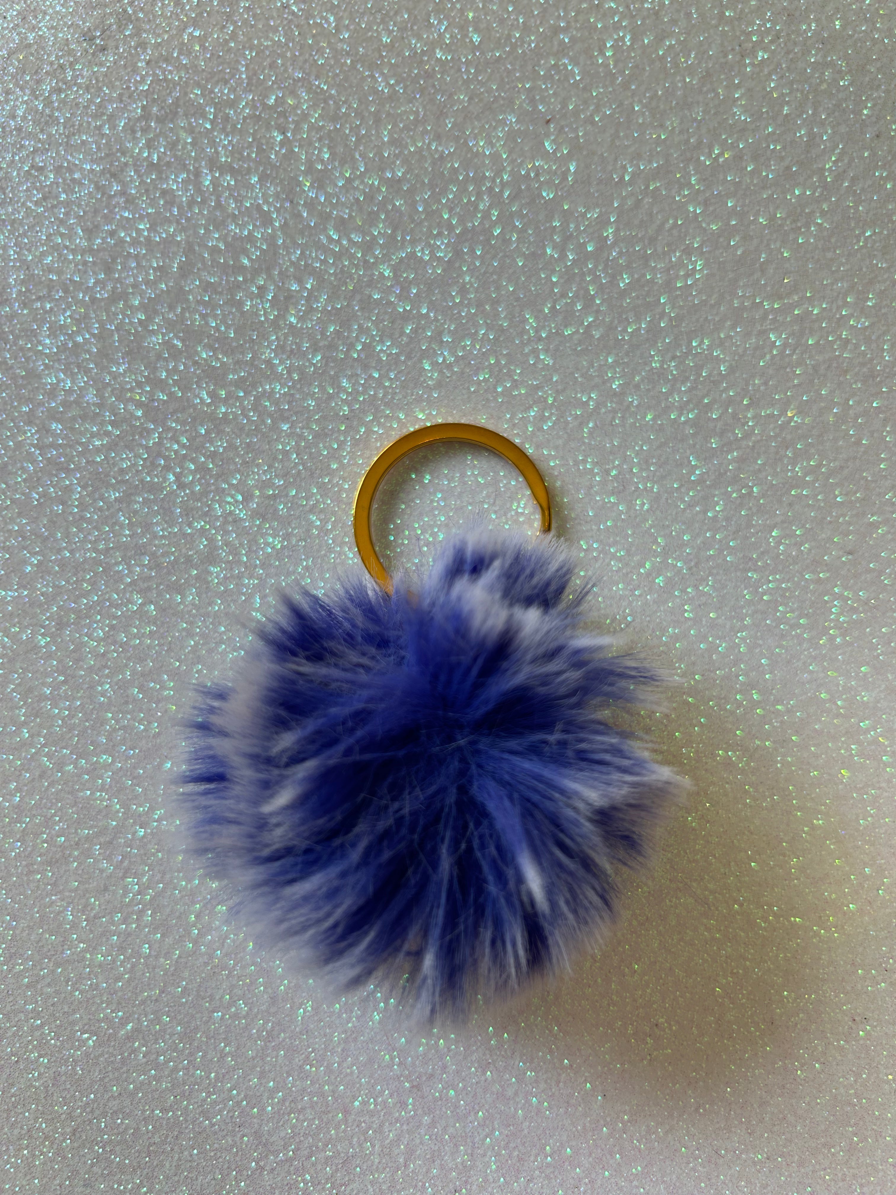 Mixed colours - Mini PomPom Keyrings - (without clips)