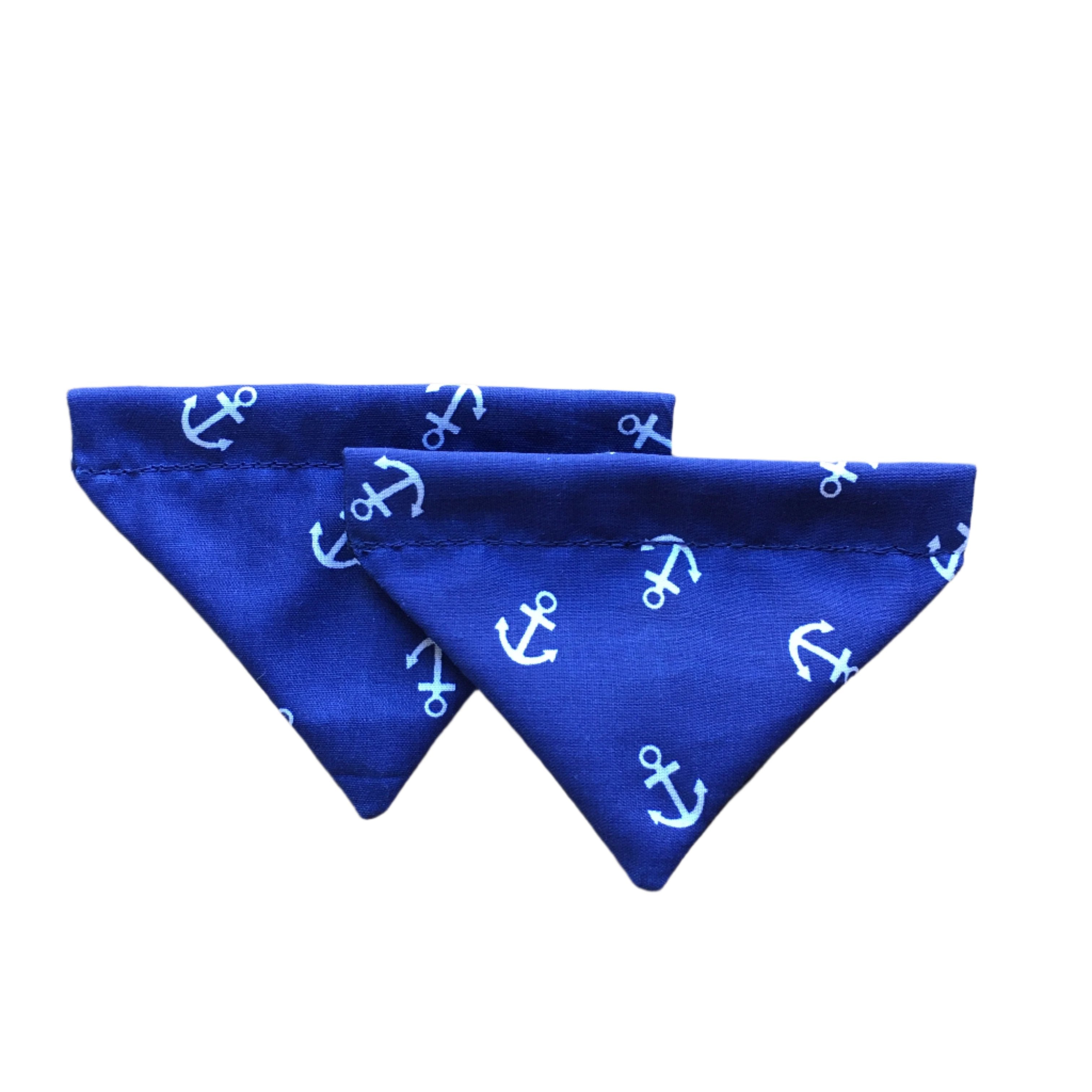 Handmade Little Anchors Dog Bandana - Slide On