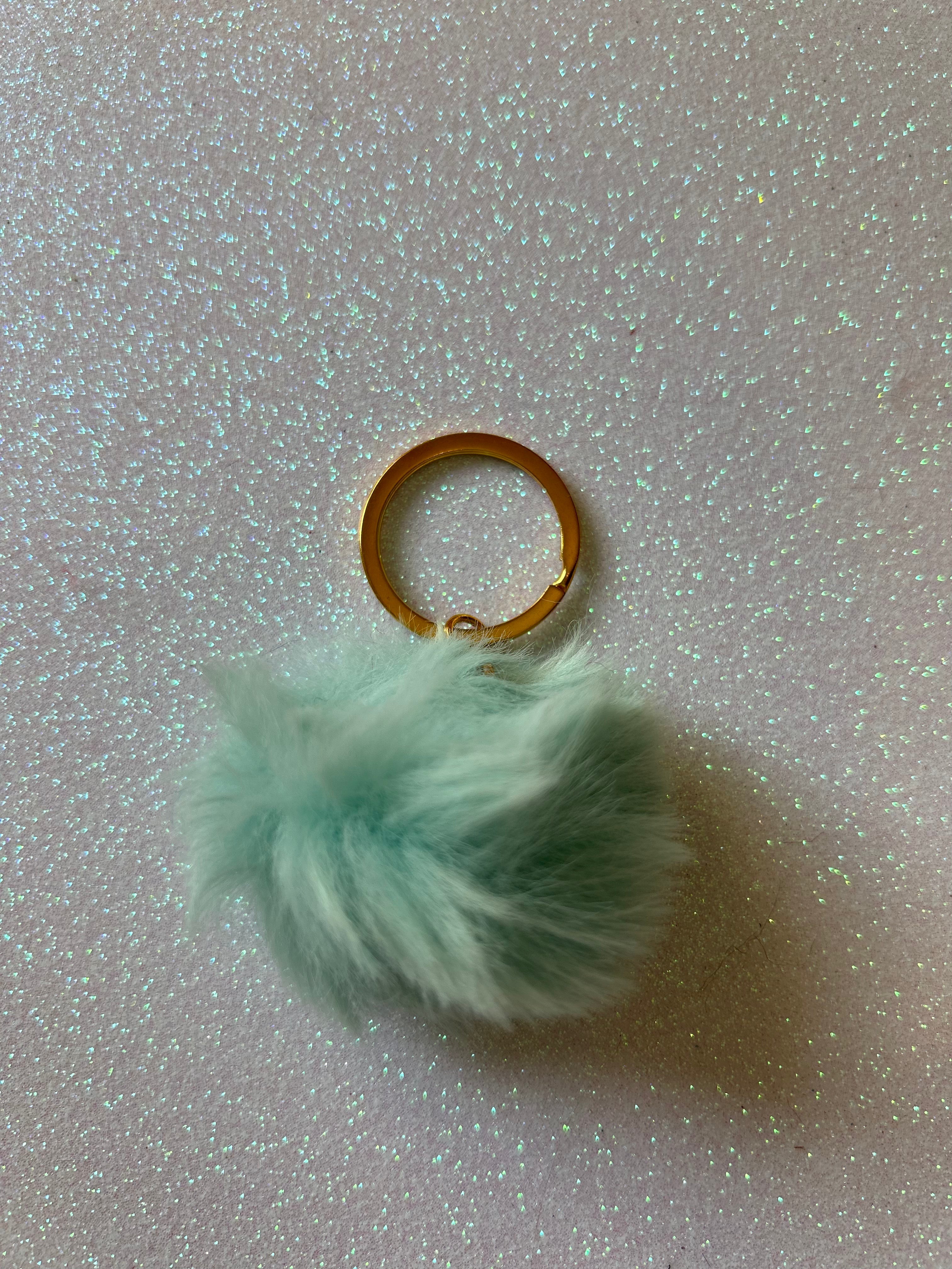 Mixed colours - Mini PomPom Keyrings - (without clips)