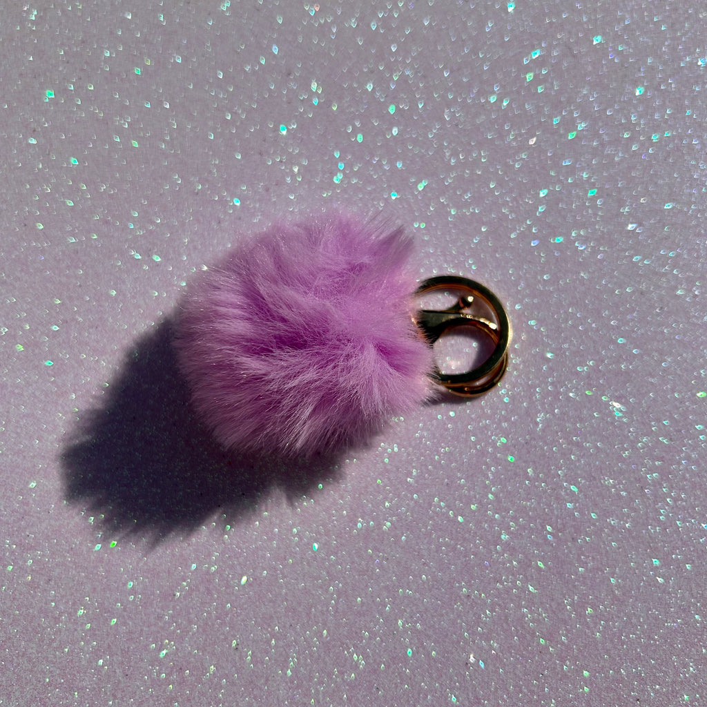Mixed colours - Mini PomPom Keyrings - (without clips)