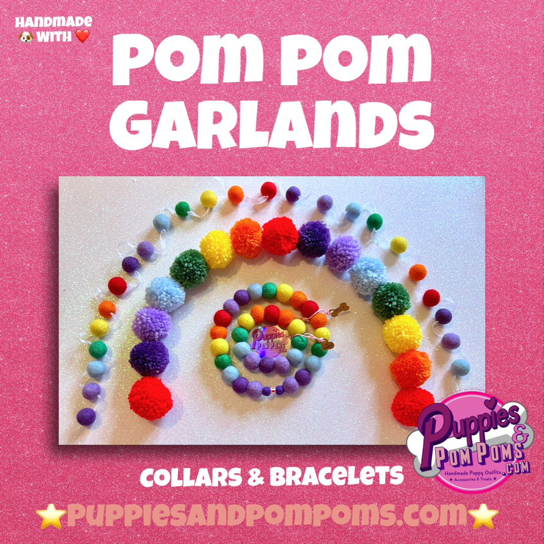 Pom Pom Garland - Rainbow Traditional Wool