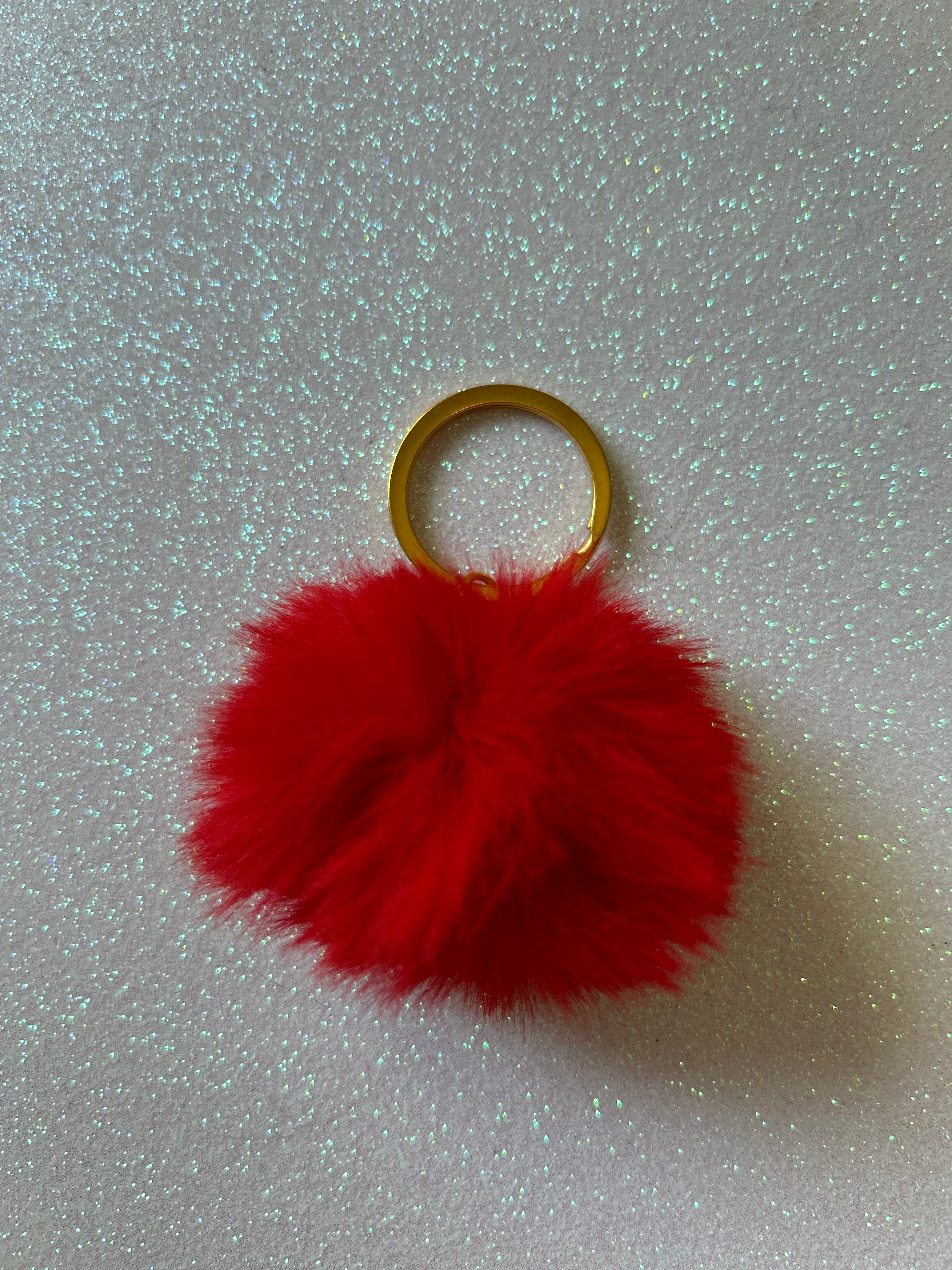 Mixed colours - Mini PomPom Keyrings - (without clips)
