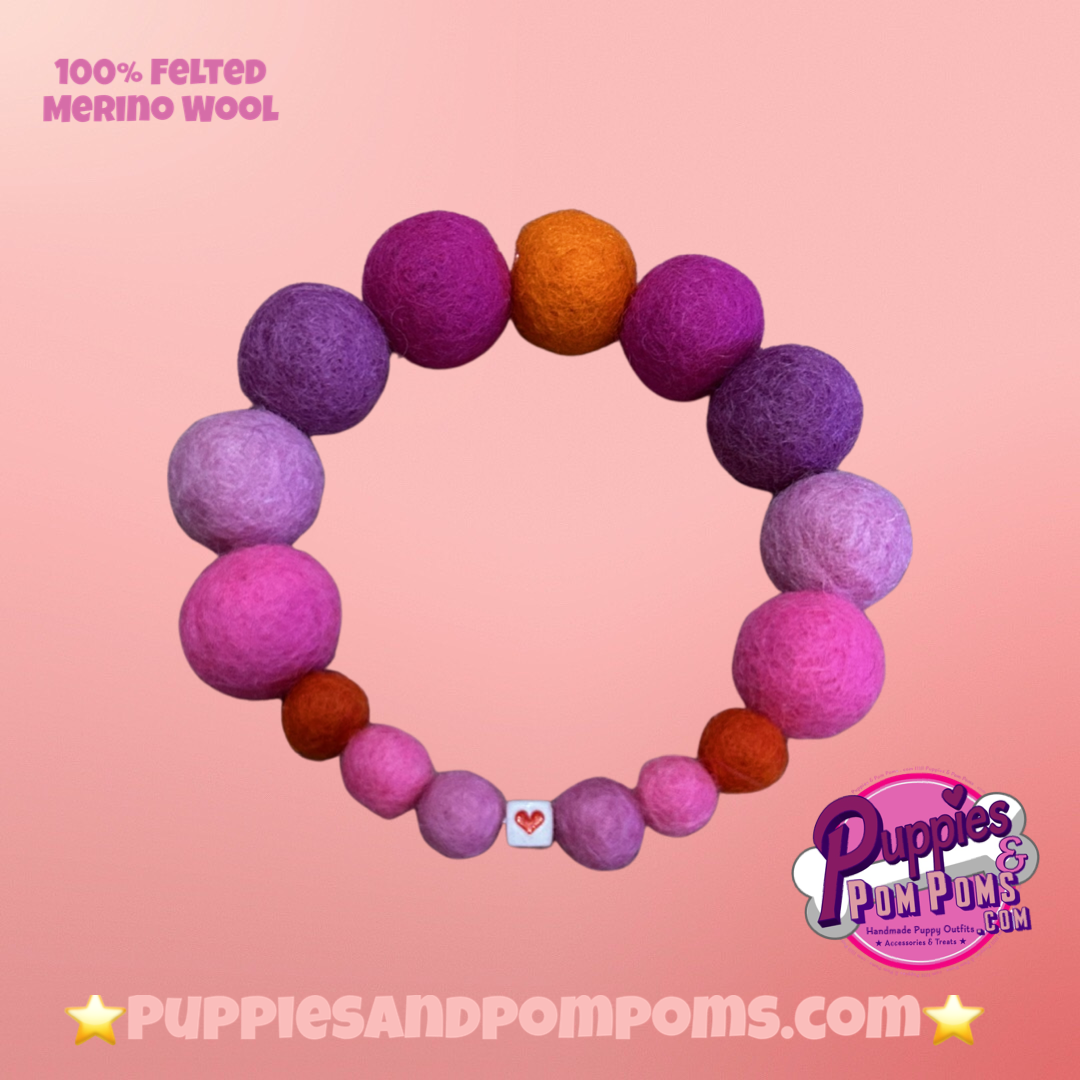 Pink - Personalised Pom Pom Dog Collar