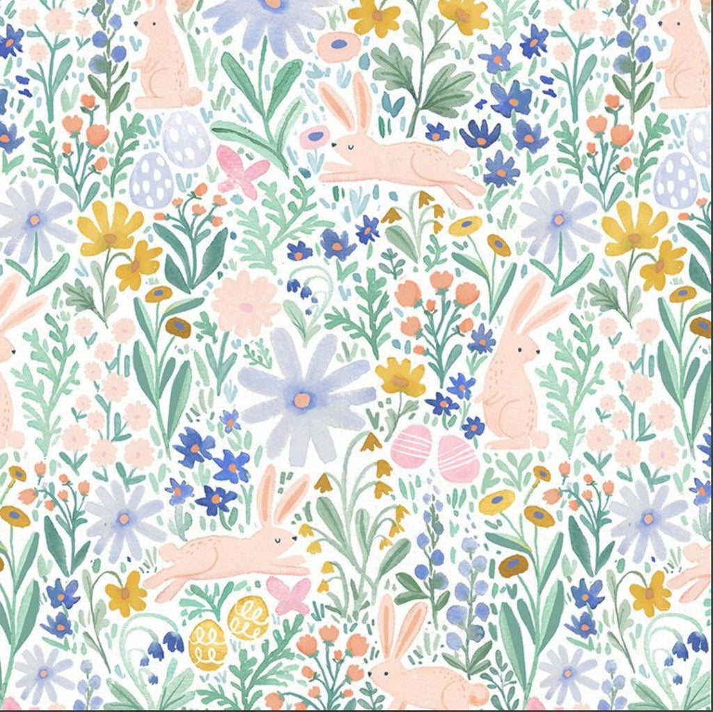 Spring Bunnies Pink Vichy Dog Bandana - Snap On