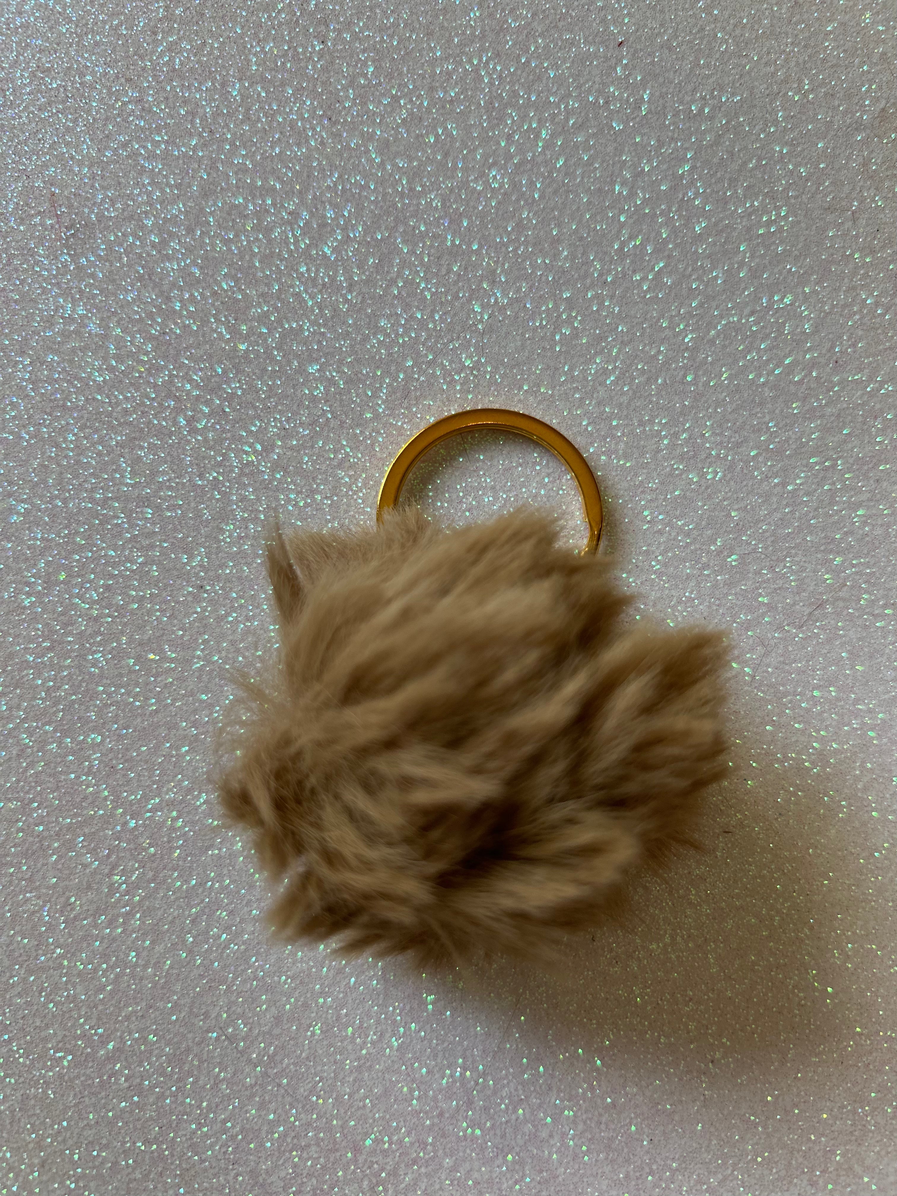 Mixed colours - Mini PomPom Keyrings - (without clips)