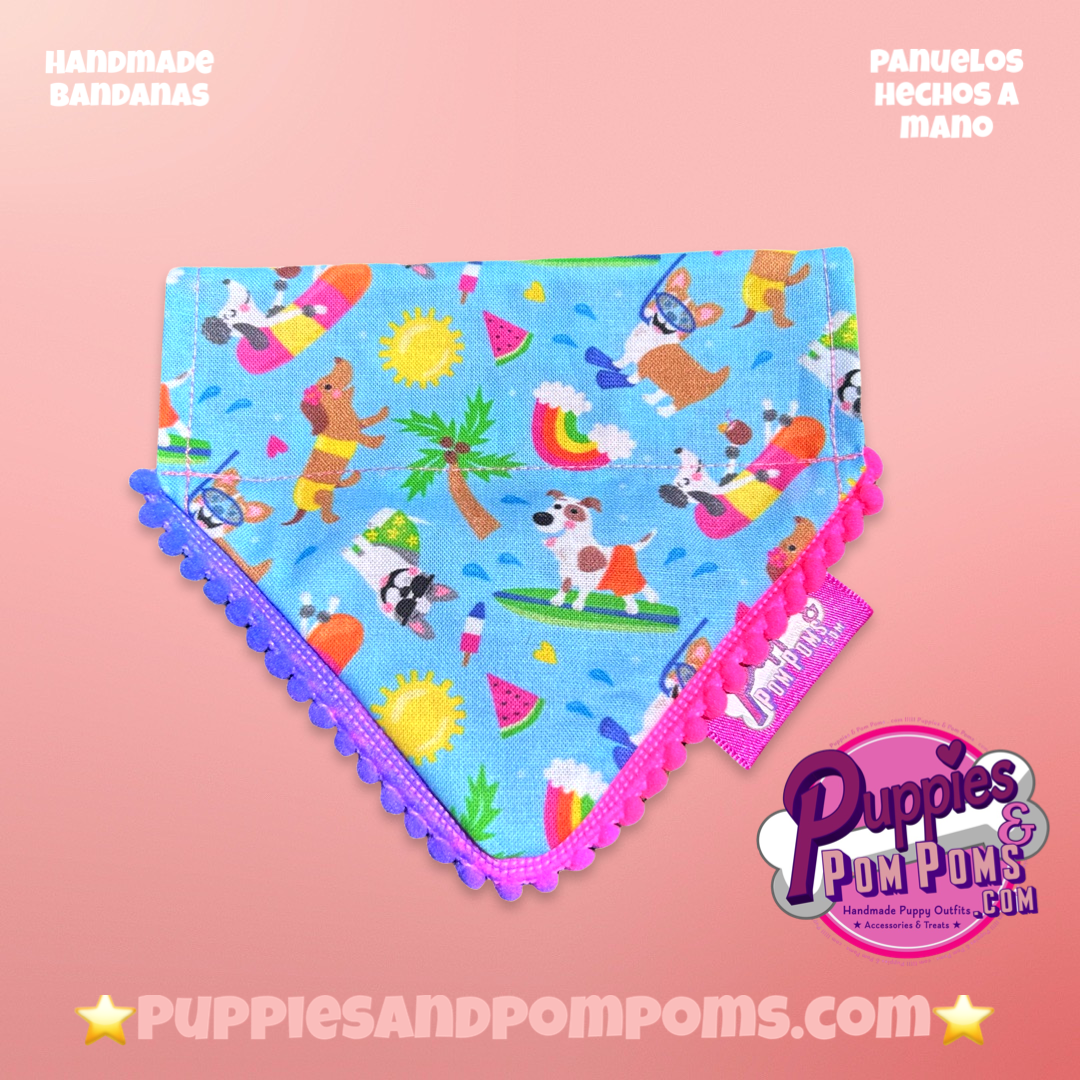 Handmade Beach Dogs Polka Dot Dog Bandana - Slide On