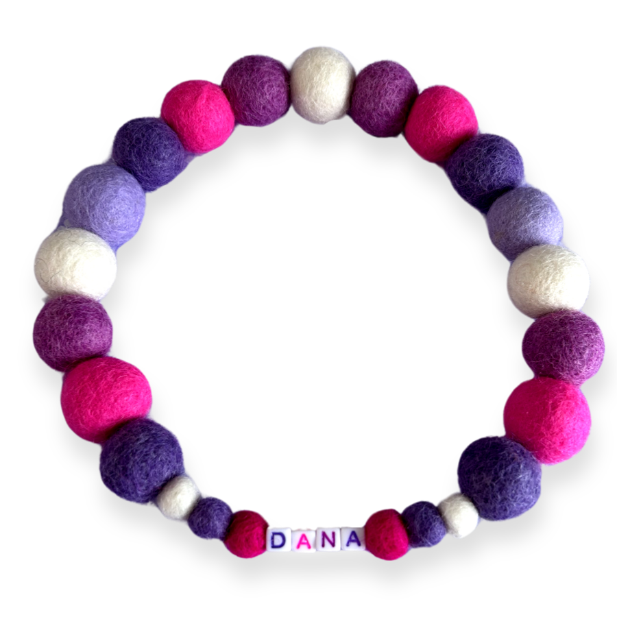 Pink & Purples Mix - Personalised Pom Pom Dog Collar